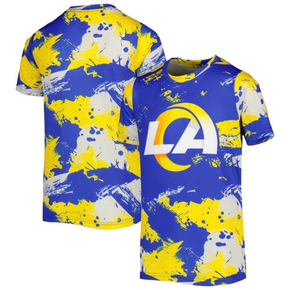 Los Angeles Rams Youth Royal/Gold Cross Pattern Shirt NEW WITH TAGS